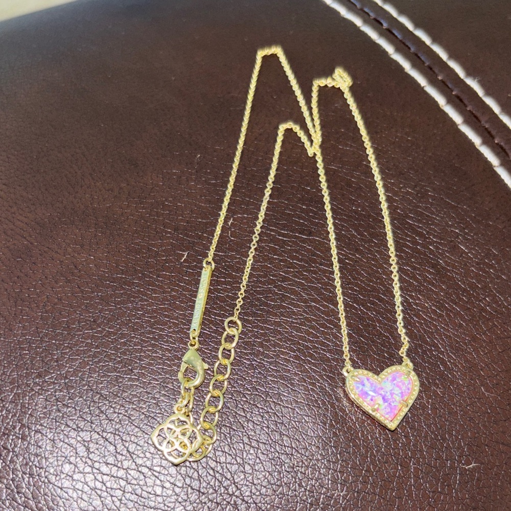 Kendra Scott Gold Heart Pendant opal gold necklace for the Necklace